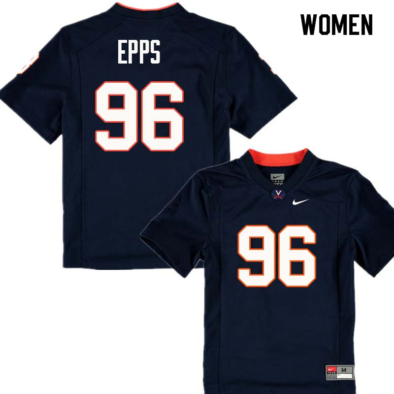 Women #96 CJ Epps Virginia Cavaliers College Football Jerseys Sale-Navy